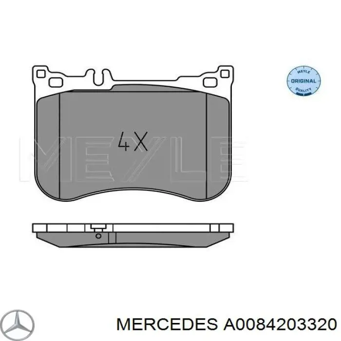 Купити A0084203320 Mercedes Колодки гальмівні передні, дискові