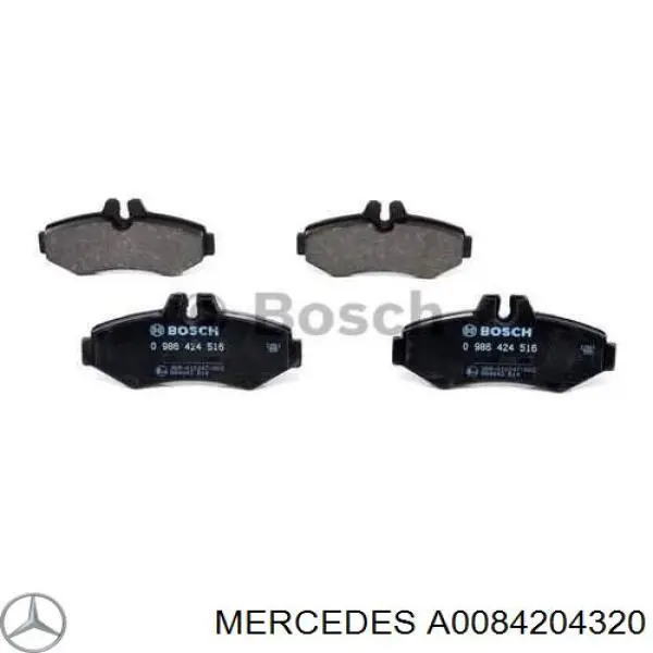 A0084204320 Mercedes колодки гальмові задні, дискові