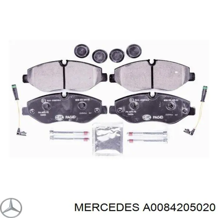 A0084205020 Mercedes колодки гальмівні передні, дискові