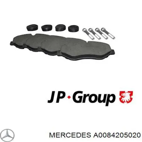 Купити A0084205020 Mercedes Колодки гальмівні передні, дискові