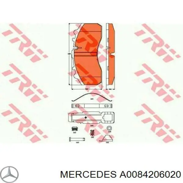 A0084206020 Mercedes Передні гальмівні колодки