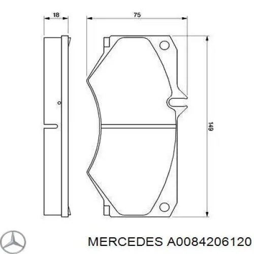 Гальмівні колодки Mercedes A0084206120 ціна, від 18.17 USD