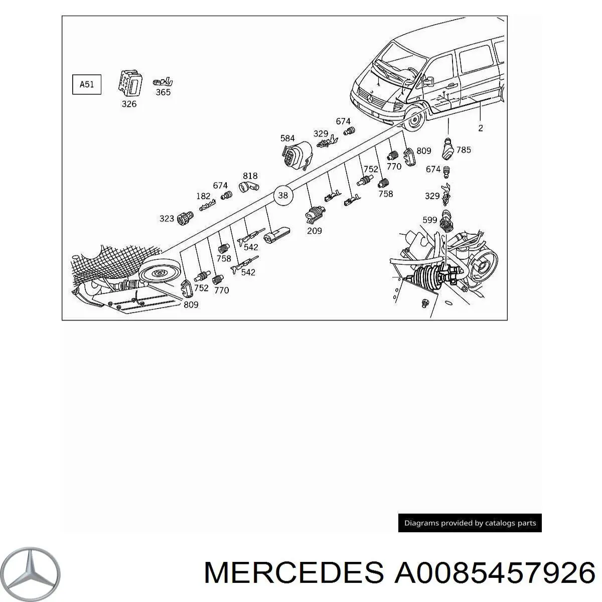  Mercedes A0085457926 ціна, від 2.56 USD