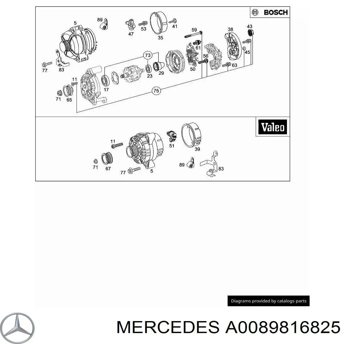 A0089816825 Mercedes підшипник генератора