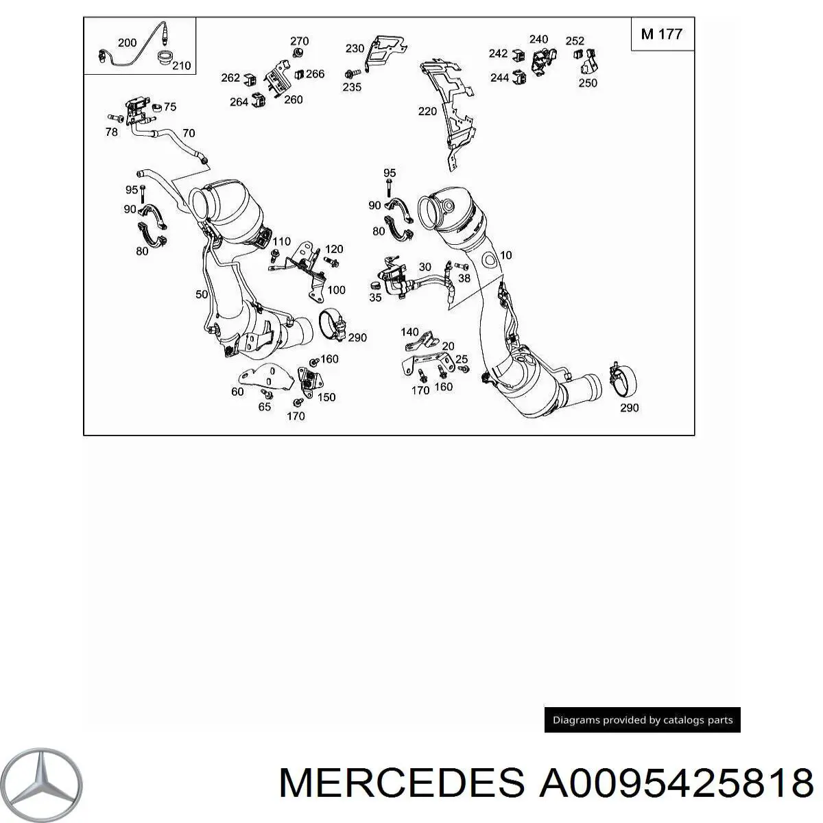 Лямбдазонд, датчик кисню до каталізатора A0095425818 Mercedes