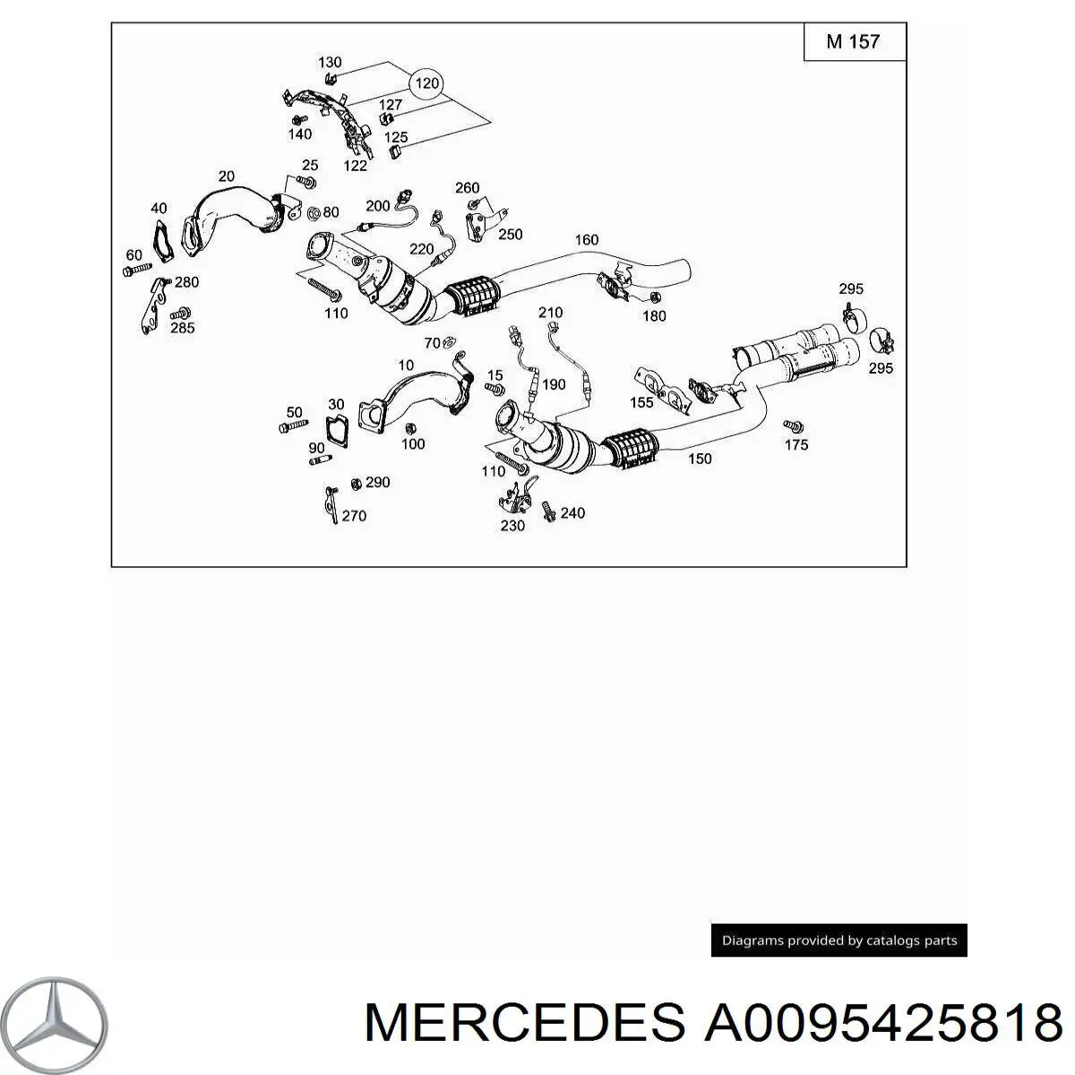 A0095425818 Mercedes Лямбда зонд, датчик кисню до каталізатора
