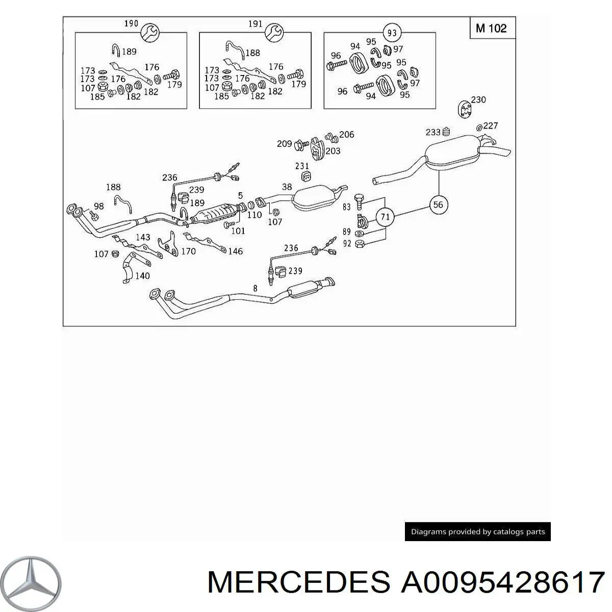 Лямбдазонд, датчик кисню до каталізатора A0095428617 Mercedes