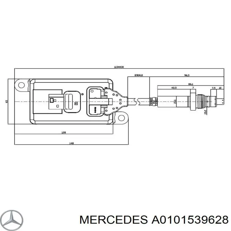A0101539628 Mercedes Датчик оксидів азоту NOX, задній
