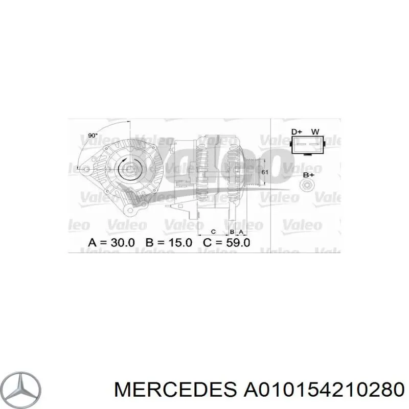 A010154210280 Mercedes генератор