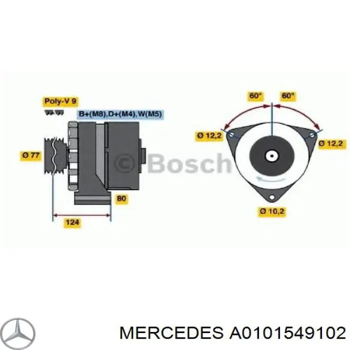 Купити A0101549102 Mercedes Генератор