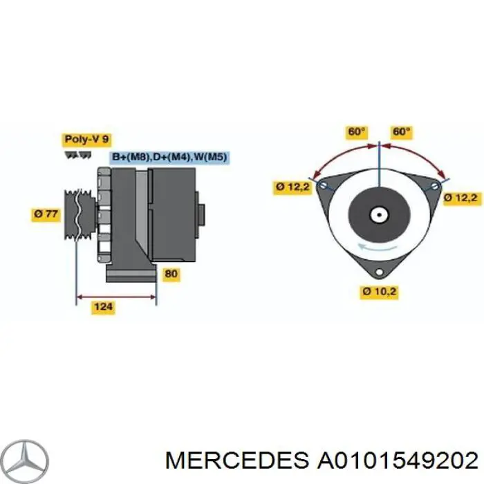 Генератор A0101549202 Mercedes