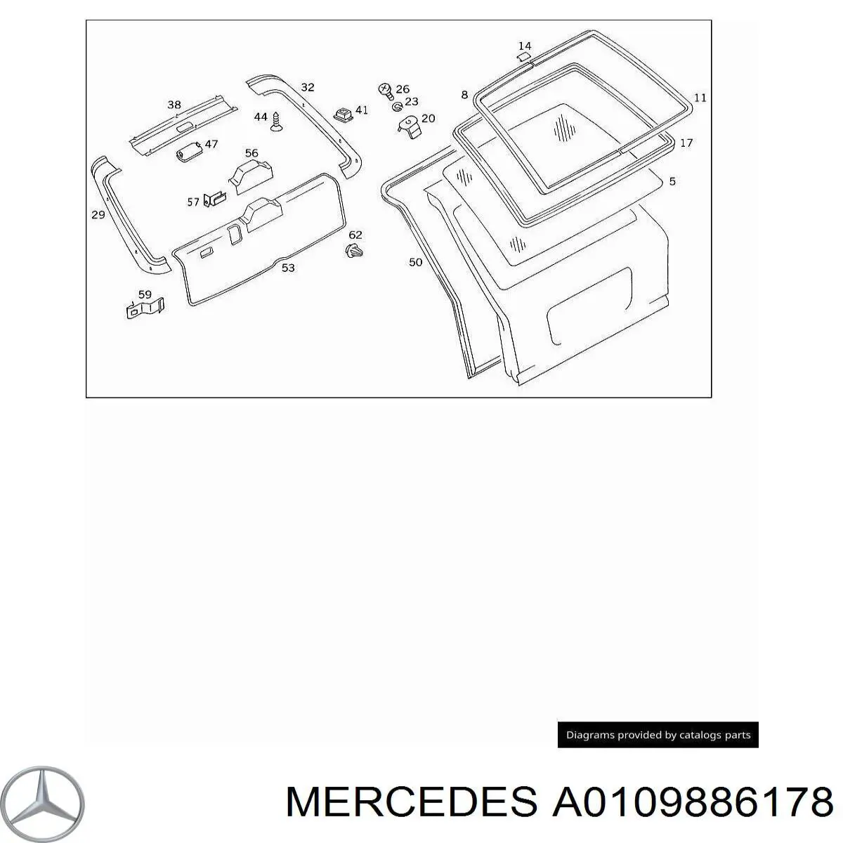 A0109886178 Mercedes пістон (кліп кріплення накладок порогів)
