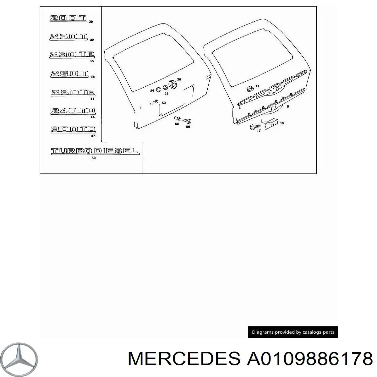 Купити A0109886178 Mercedes Пістон (кліп) кріплення накладок порогів