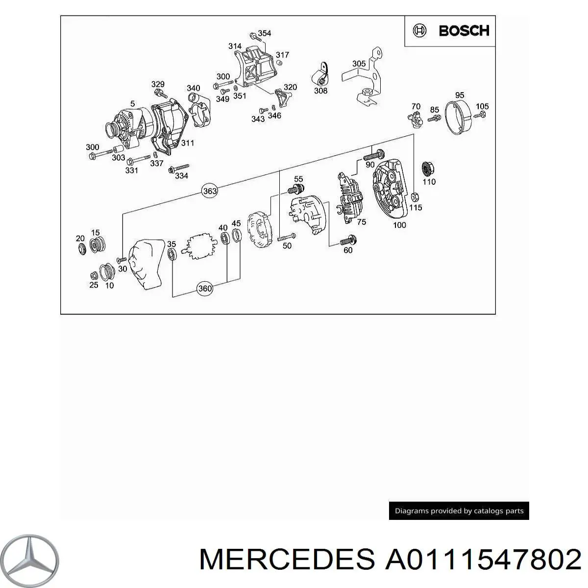 Генератор Mercedes A0111547802 ціна, від 164.28 USD