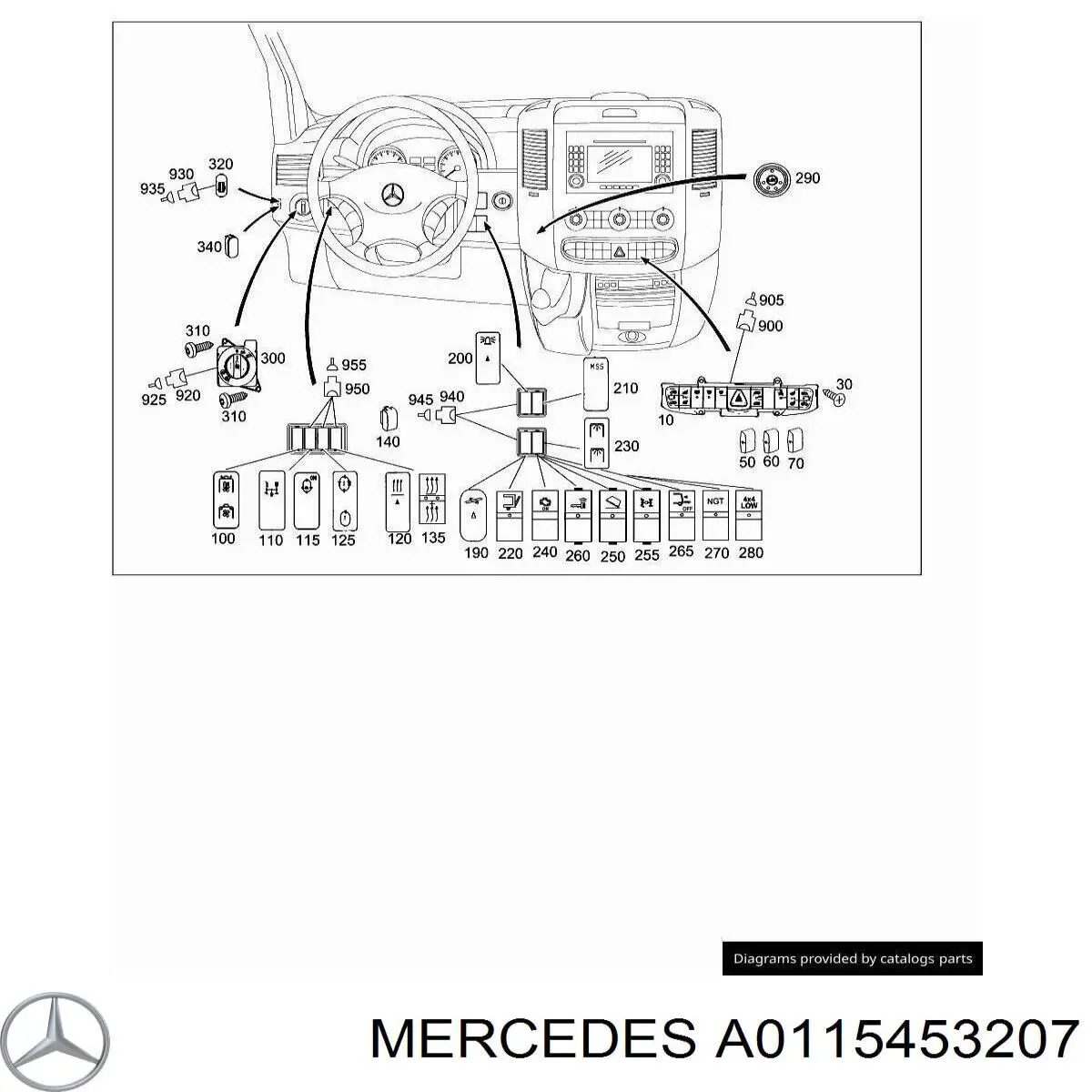  Mercedes A0115453207 ціна, від 43.01 USD