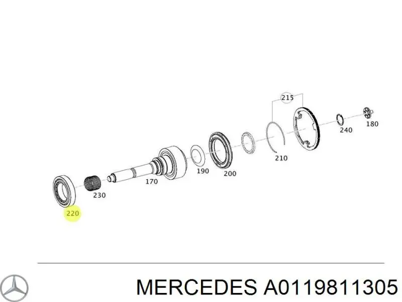 Підшипник первинного валу коробки Mercedes A0119811305 ціна, від 112.65 USD