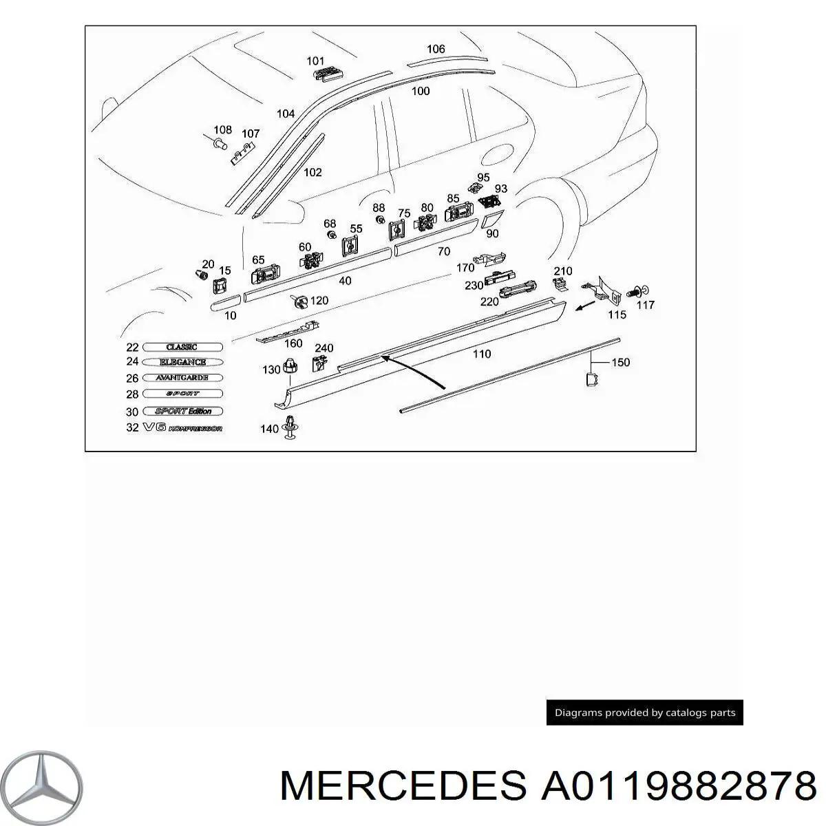  Mercedes A0119882878 ціна, від 0.87 USD