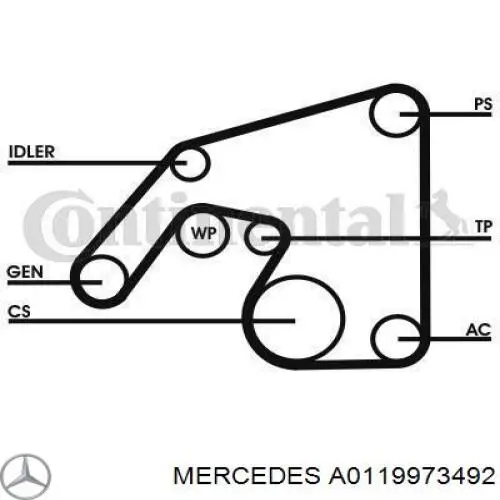 A0119973492 Mercedes ремінь приводний, агрегатів