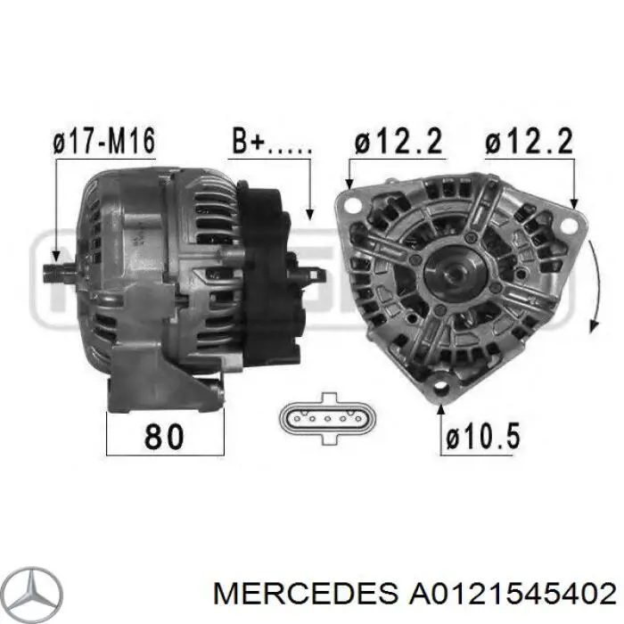 Генератор Mercedes A0121545402 ціна, від 150.21 USD