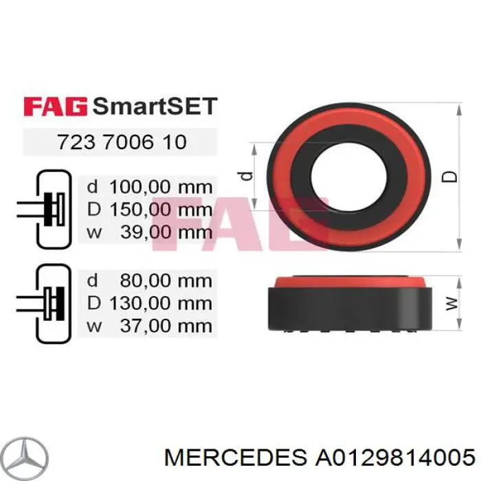 A0129814005 Mercedes Підшипник ступиці задньої