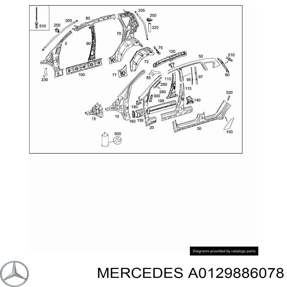  Mercedes A0129886078 ціна, від 1.75 USD