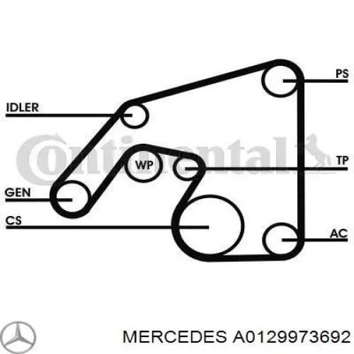 Ремінь приводний, агрегатів A0129973692 Mercedes