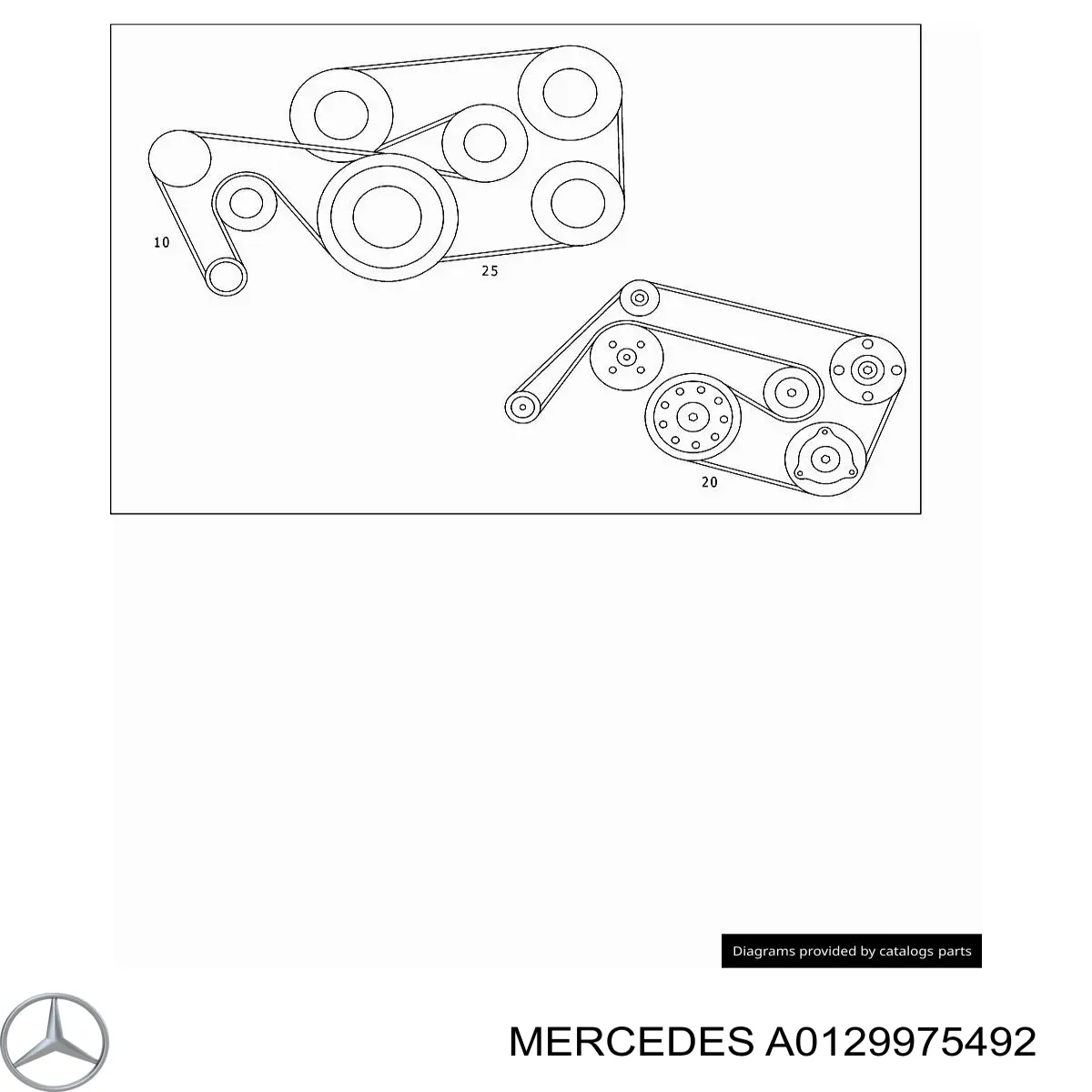 Клиновий ремінь Mercedes A0129975492 ціна, від 11.95 USD