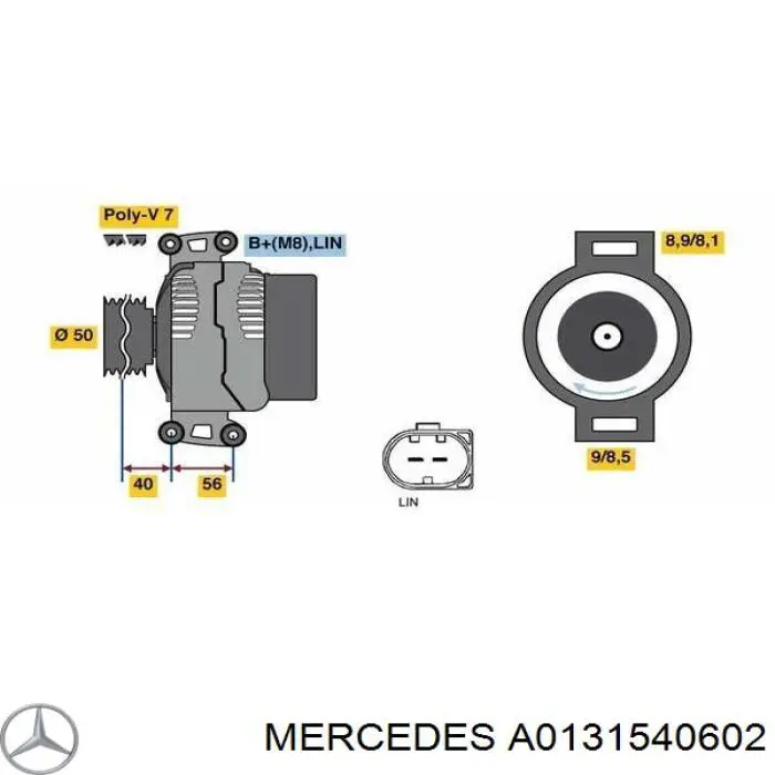 A0131540602 Mercedes генератор