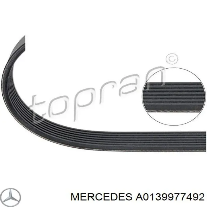 Клиновий ремінь Mercedes A0139977492 ціна, від 27.38 USD