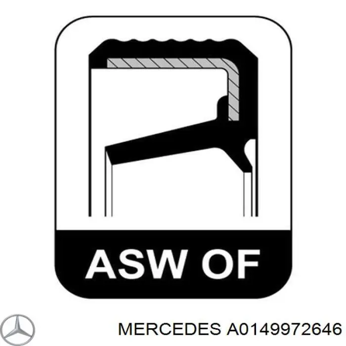 A0149972646 Mercedes сальник колінвала двигуна, передній