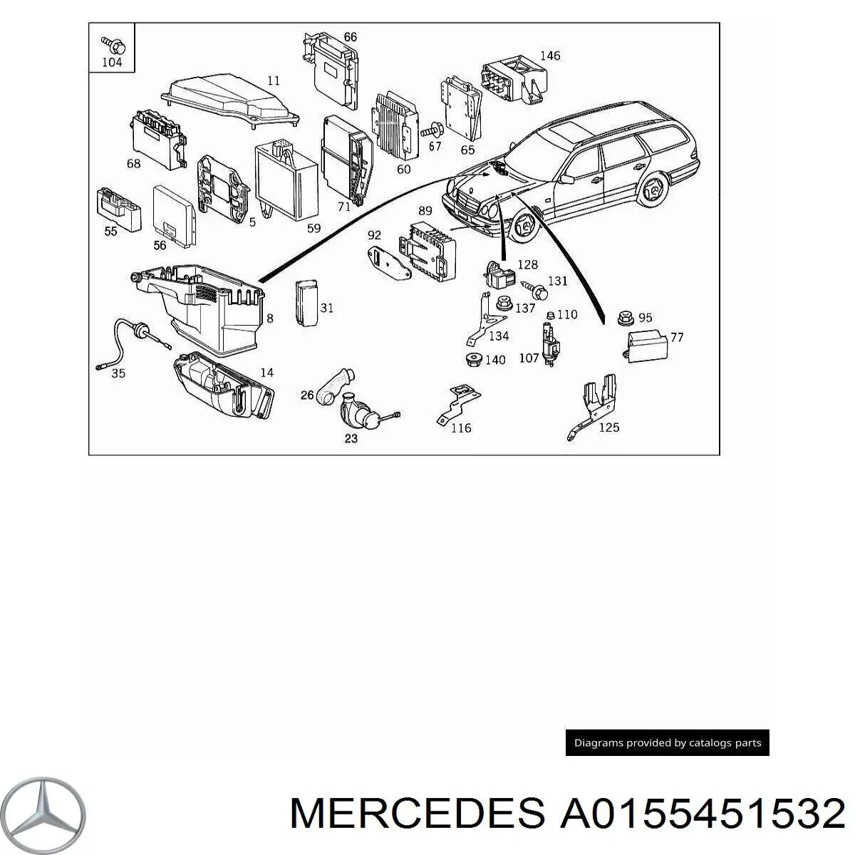 Блок стабілізації кузова VSC на Mercedes E-Class (S210)