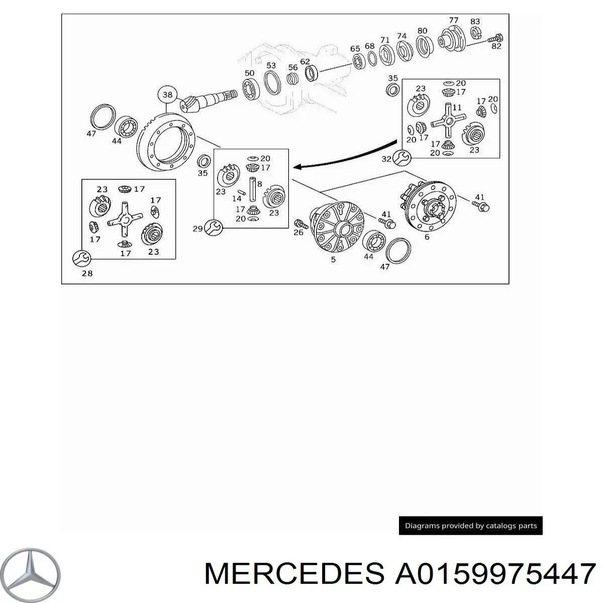 A0159975447 Mercedes Сальник передньої маточини, зовнішній