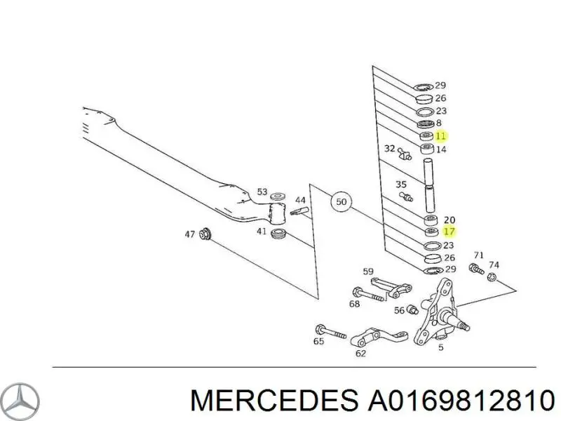 A0169812810 Mercedes Підшипник шкворня