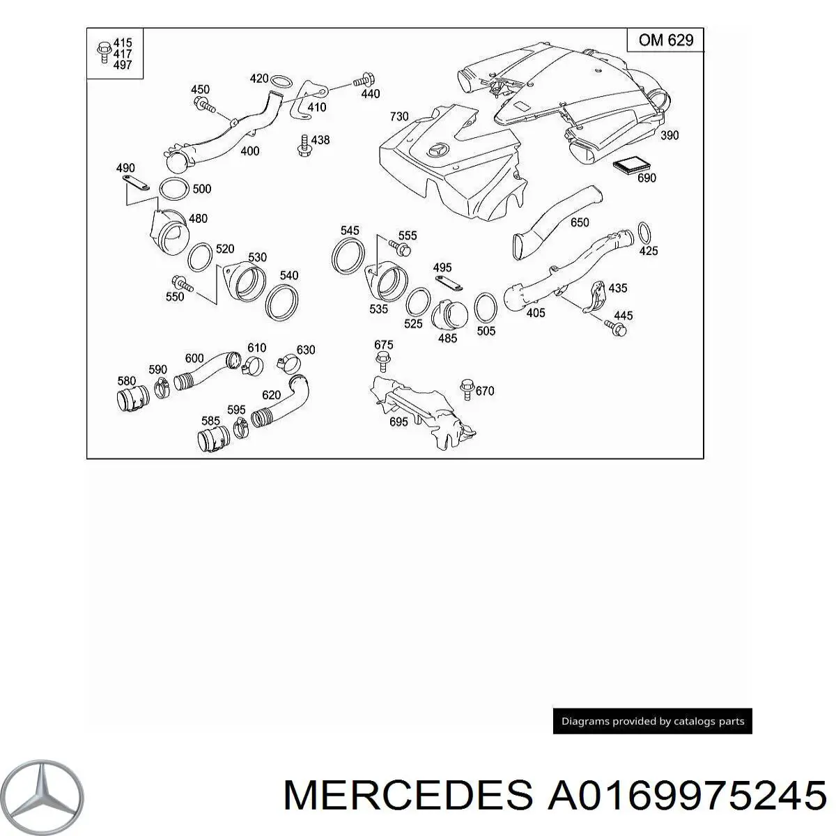 Ущільнююче кільце патрубка EGR на Mercedes CLA (X117)