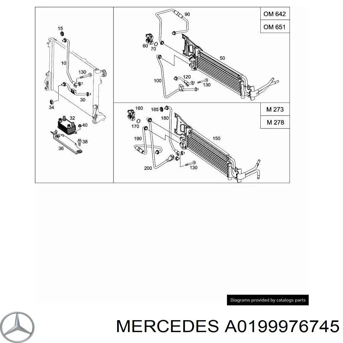 Купити A0199976745 Mercedes Кільце ущільнювача трубки охолодження АКПП