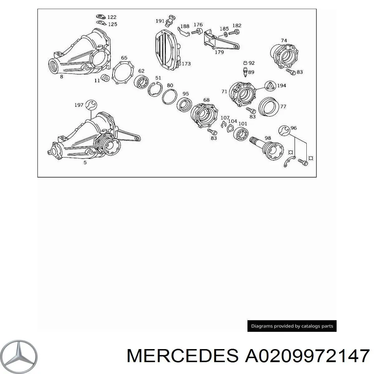 Сальник хвостовика редуктора заднього моста Mercedes A0209972147 ціна, від 5.01 USD