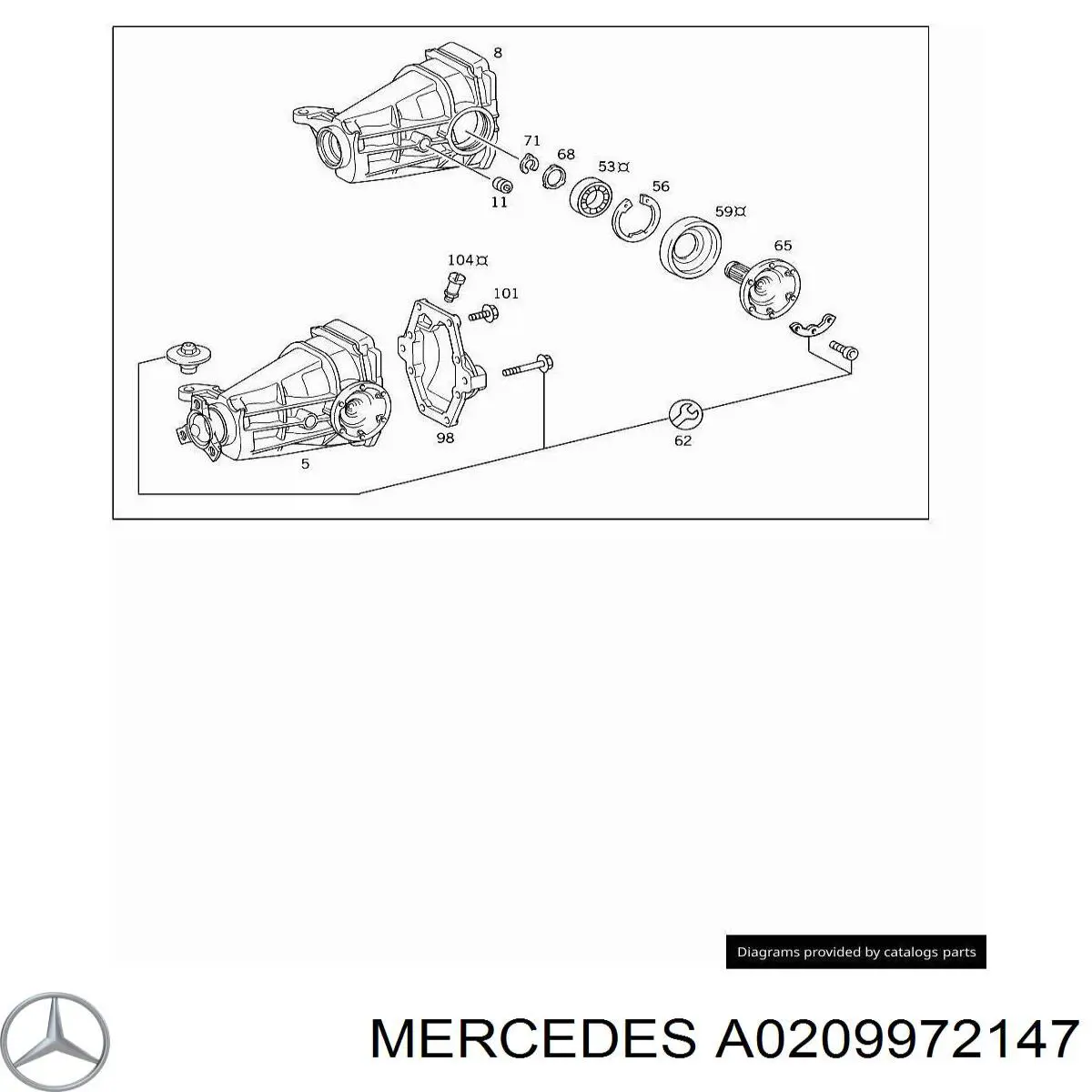 A0209972147 Mercedes Сальник хвостовика редуктора заднього моста