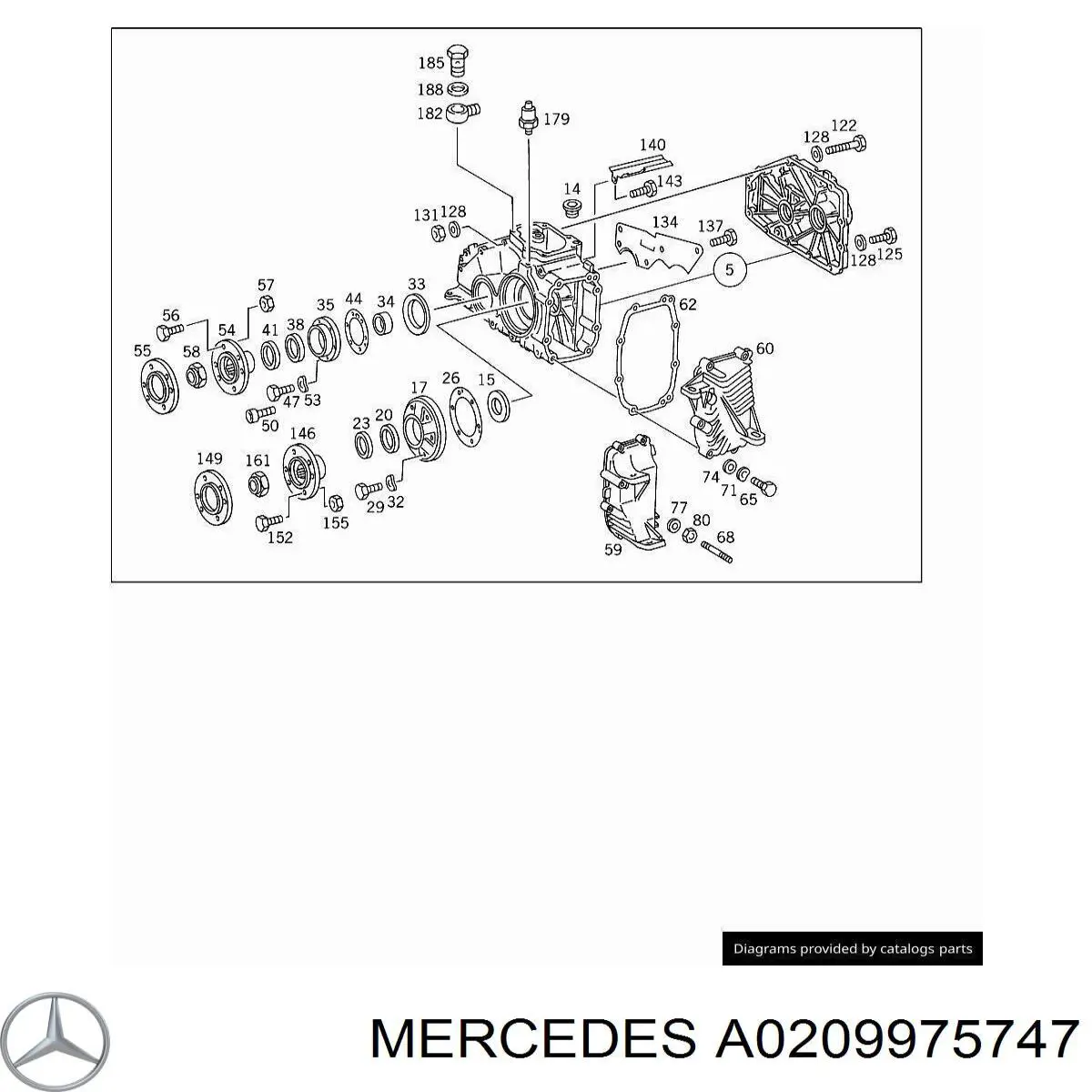 Купити A0209975747 Mercedes Сальник роздавальної коробки, задній вихідний