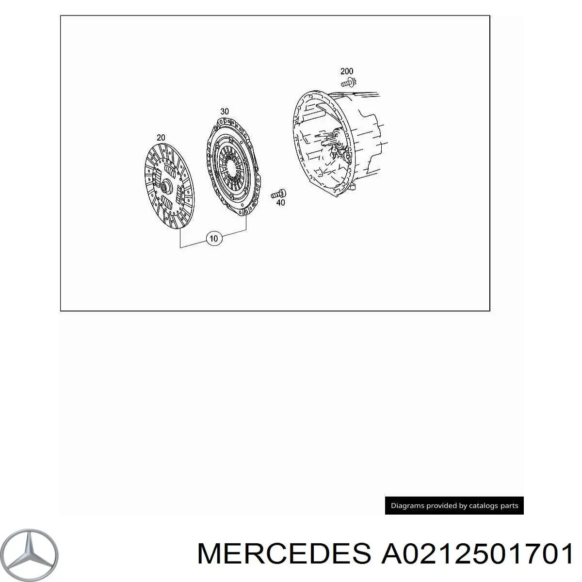 Купити A0212501701 Mercedes Комплект зчеплення (диск, корзина, підшипник)