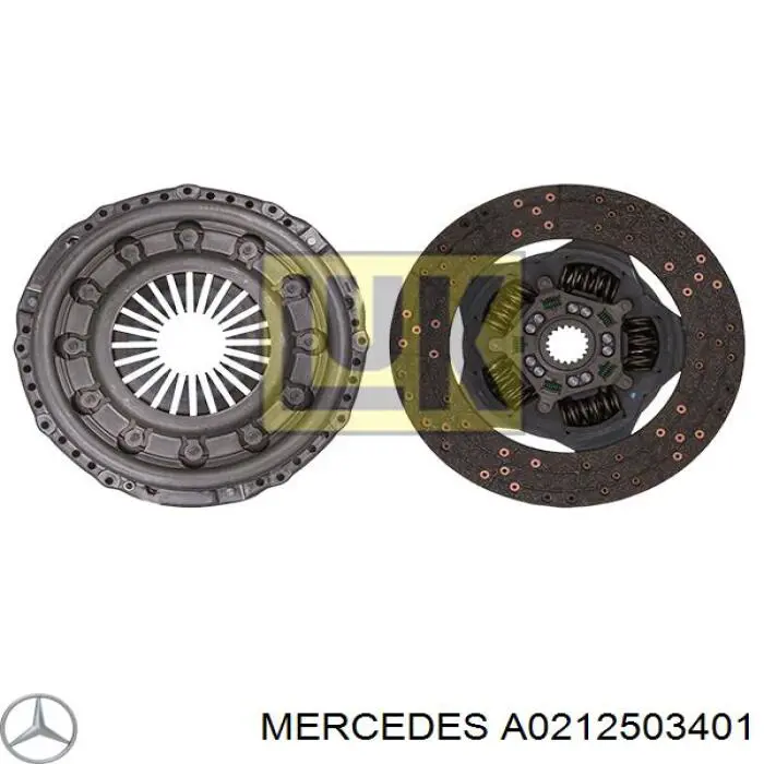 Купити A0212503401 Mercedes Комплект зчеплення (диск, корзина, підшипник)
