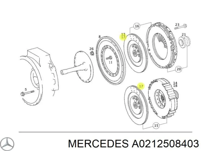Купити A0212508403 Mercedes Диск зчеплення