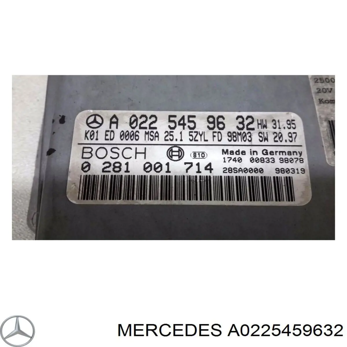 Електронний блок керування двигуном A0225459632 Mercedes