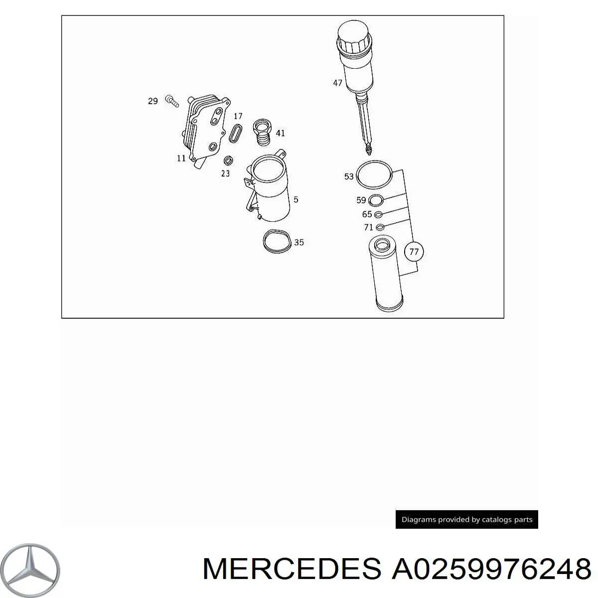 Купити A0259976248 Mercedes Кільце кришки масляного фільтра внутрішнє