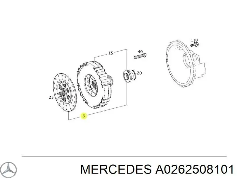 Комплект зчеплення (3 частини) Mercedes A0262508101 ціна, від 1210.31 USD