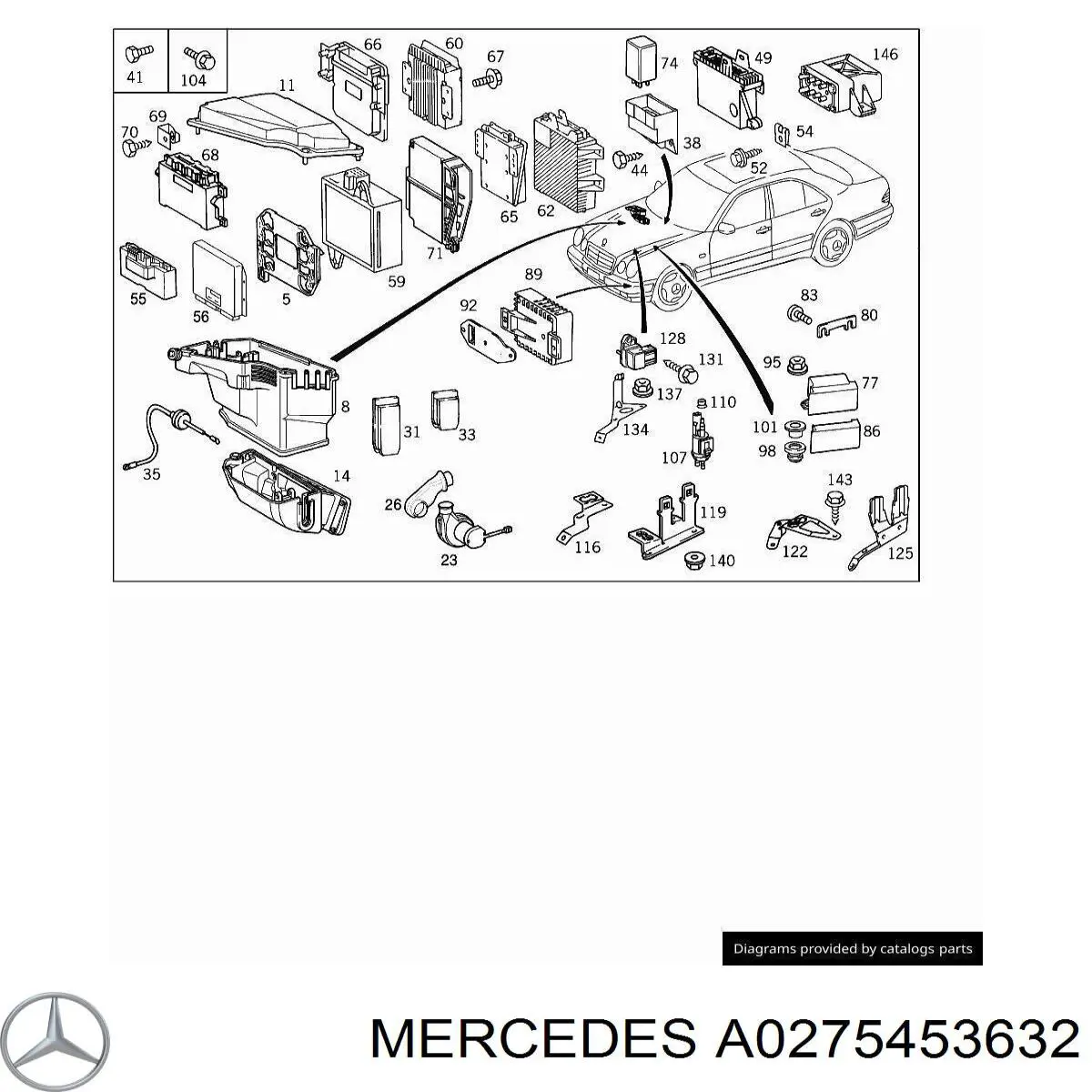 Модуль (блок) керування (ЕБУ) двигуном A0275453632 Mercedes