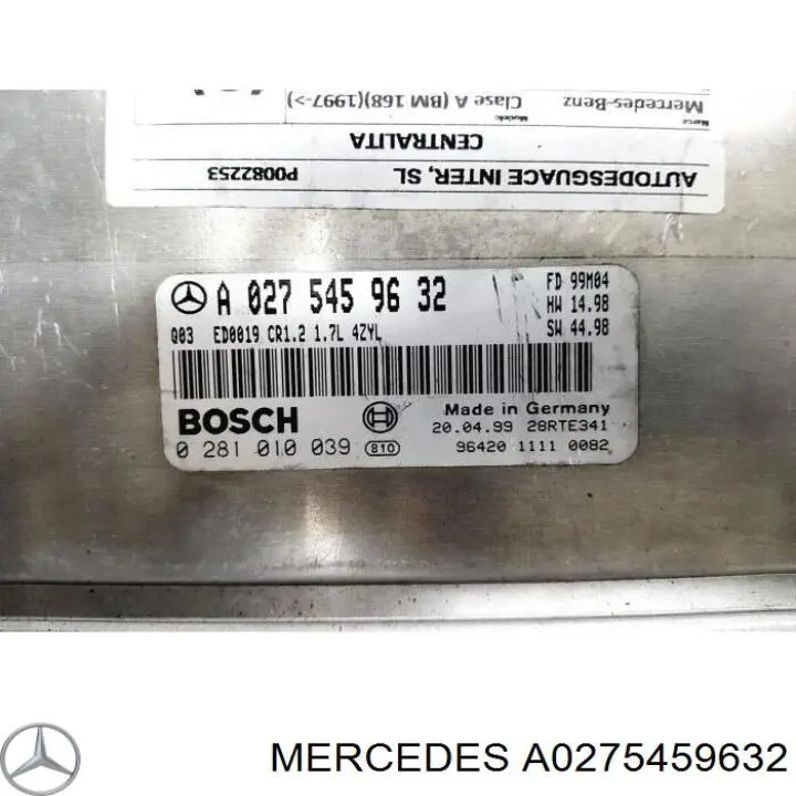 ЕБУ Mercedes A0275459632 ціна, від 21.09 USD
