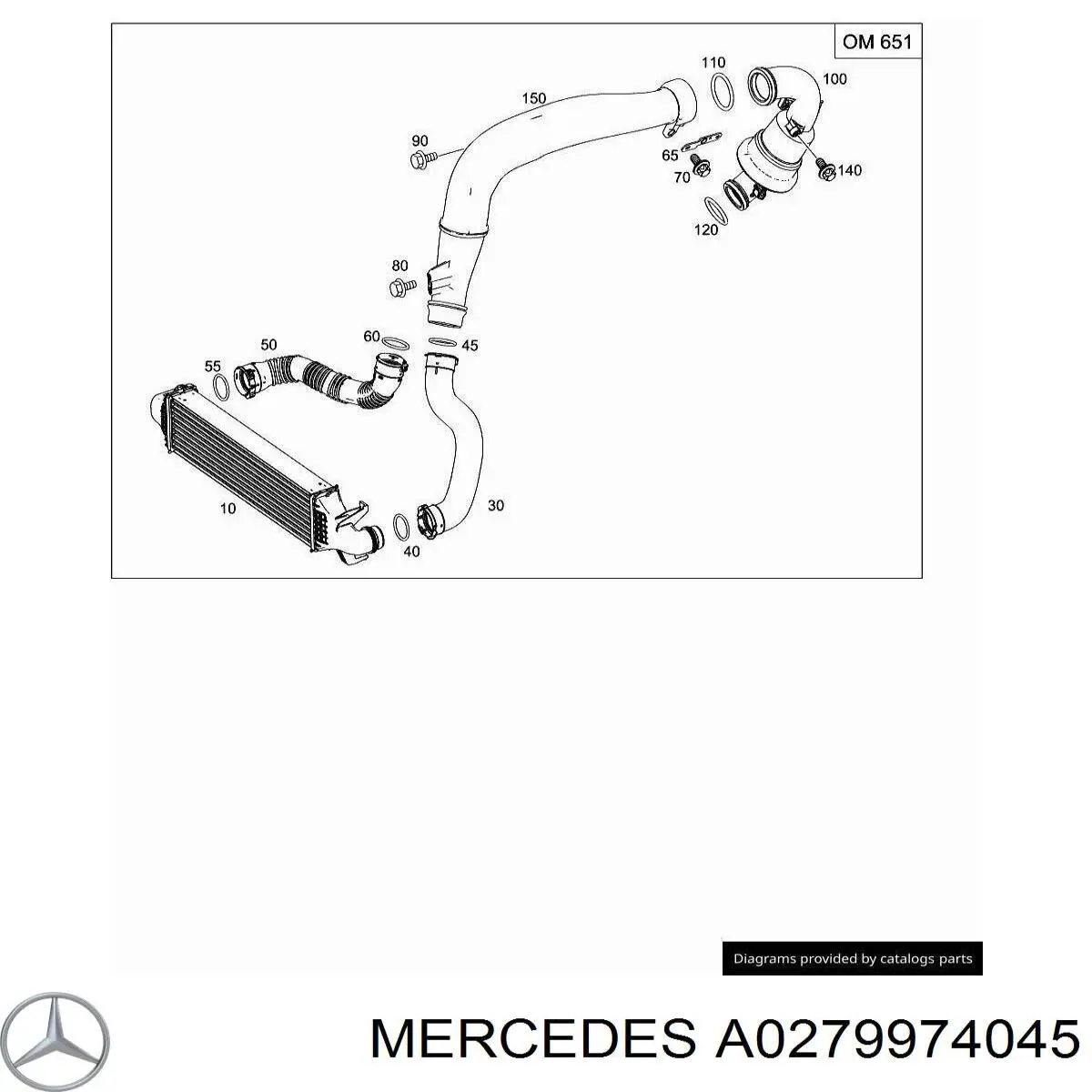 A0279974045 Mercedes кільце ущільнювача патрубка интеркуллера