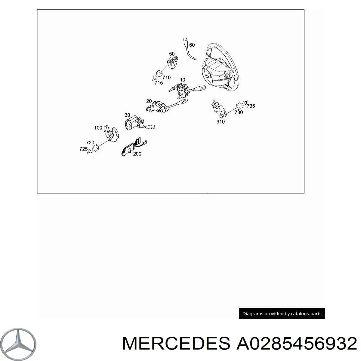 Датчик кута повороту кермового колеса A0285456932 Mercedes