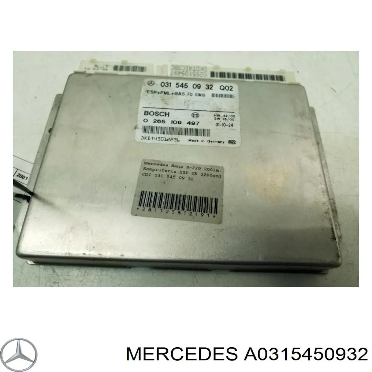 Блок керування ESP Mercedes A0315450932 ціна, від 17.74 USD