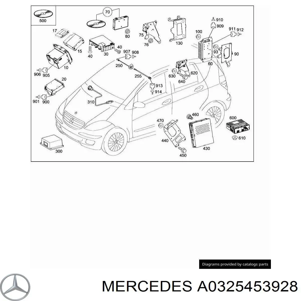Пін (наконечник) дроту A0325453928 Mercedes